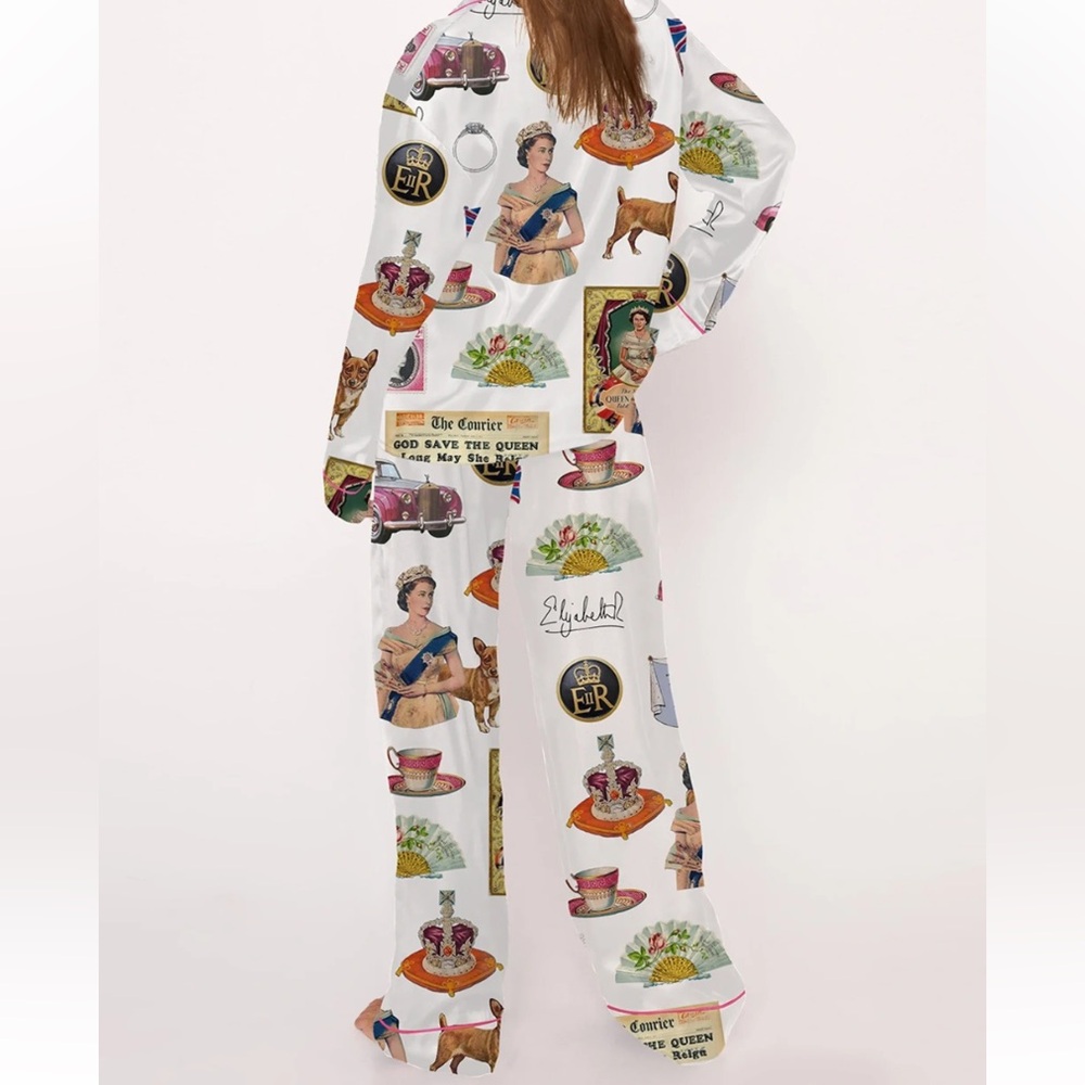 SheShow Queen Elizabeth II Vintage Pajama Set size XXL new with Tags - Picture 4 of 16